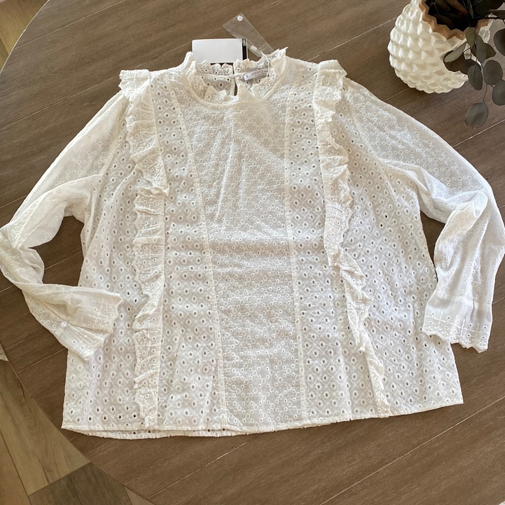 Mango Eyelet Blouse